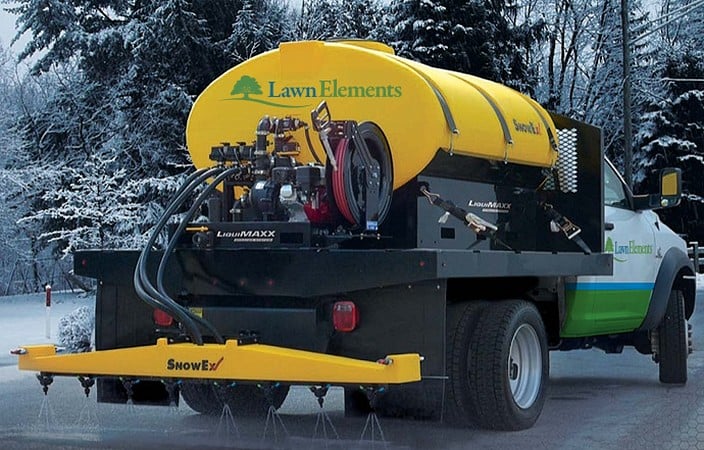 lawn elements branded snow truck