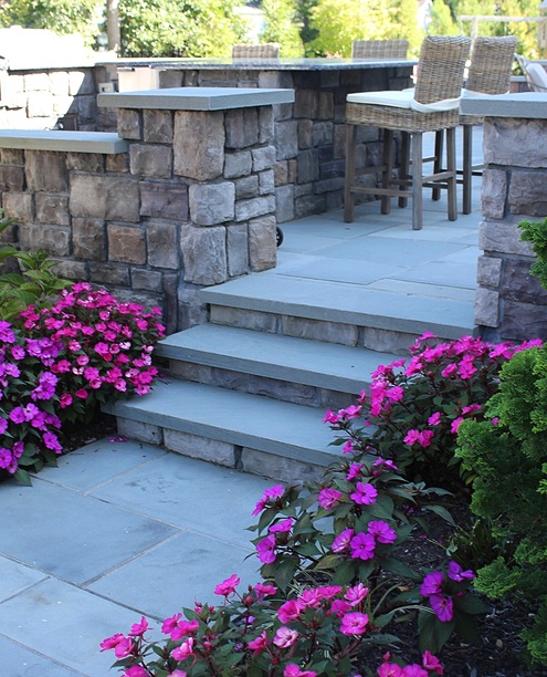 stone patio stairs landscape construction